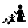 ベビーシッター｜赤ん坊｜玩具｜子供 - ビジネス｜クリップアート｜フリー素材