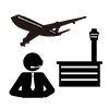 航空管制官｜航空交通管制業務｜航空機｜管制指示 - ビジネス｜クリップアート｜フリー素材