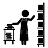書店店員｜本棚 - ビジネス｜クリップアート｜フリー素材