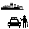 タクシー｜乗車｜営業回り - ビジネス｜クリップアート｜フリー素材