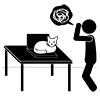 猫がパソコンを占領｜仕事ができない｜テレワーク - ビジネス｜クリップアート｜フリー素材